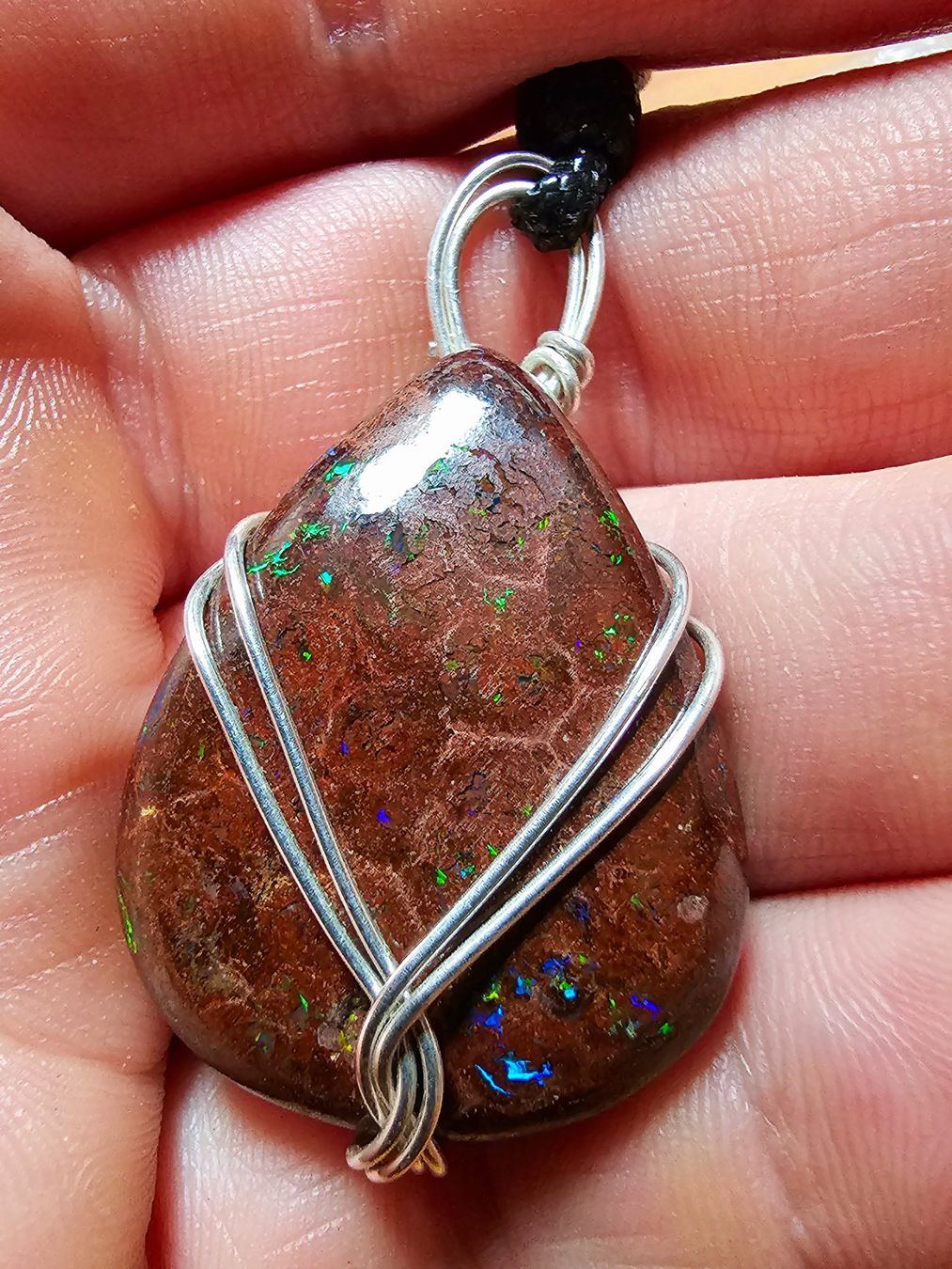 Pendentifs: Grosser Australischer Matrix Opal 925 Silber Anhänger – Neuf avec emballage d'origine à Uerkheim par Winwinner 2