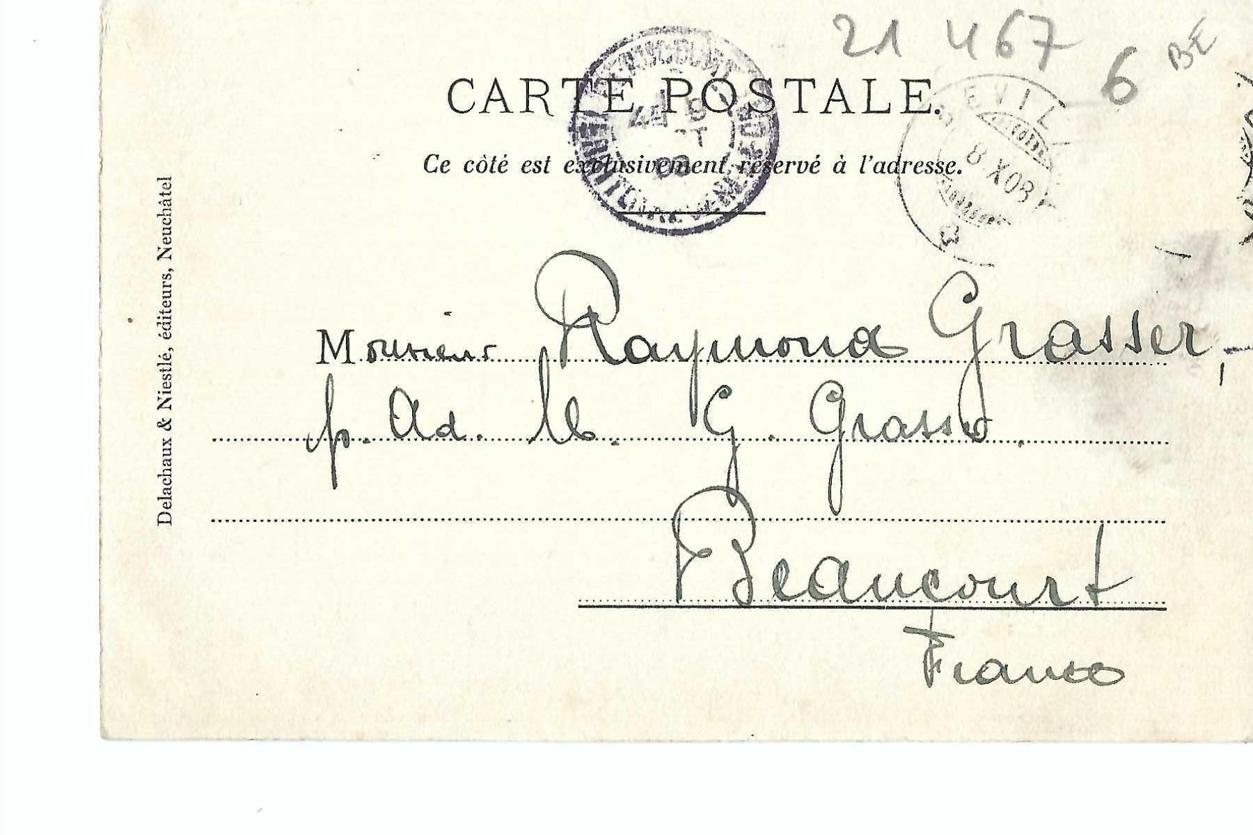 Cartes postales: Grand-Val Moutier 1908 – D'occasion à Thun par 44wart 1