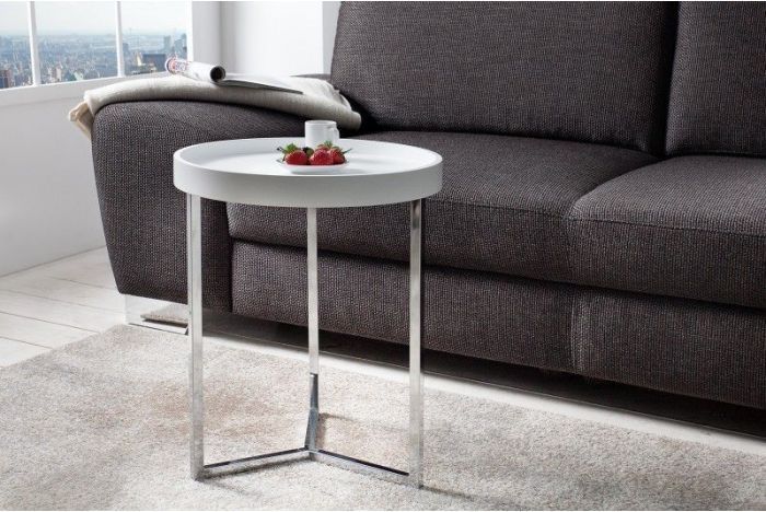 Tavoli: BEISTELLTISCH Modular Sofatisch Tablett Weiss/Chrom NEU – Nuovo e nell'imballaggio originale da Sulgen venduto da eytsh 1