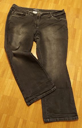 Dollywood StretchJeans Paula, Gr. 24, dunkelgrau stonewashed