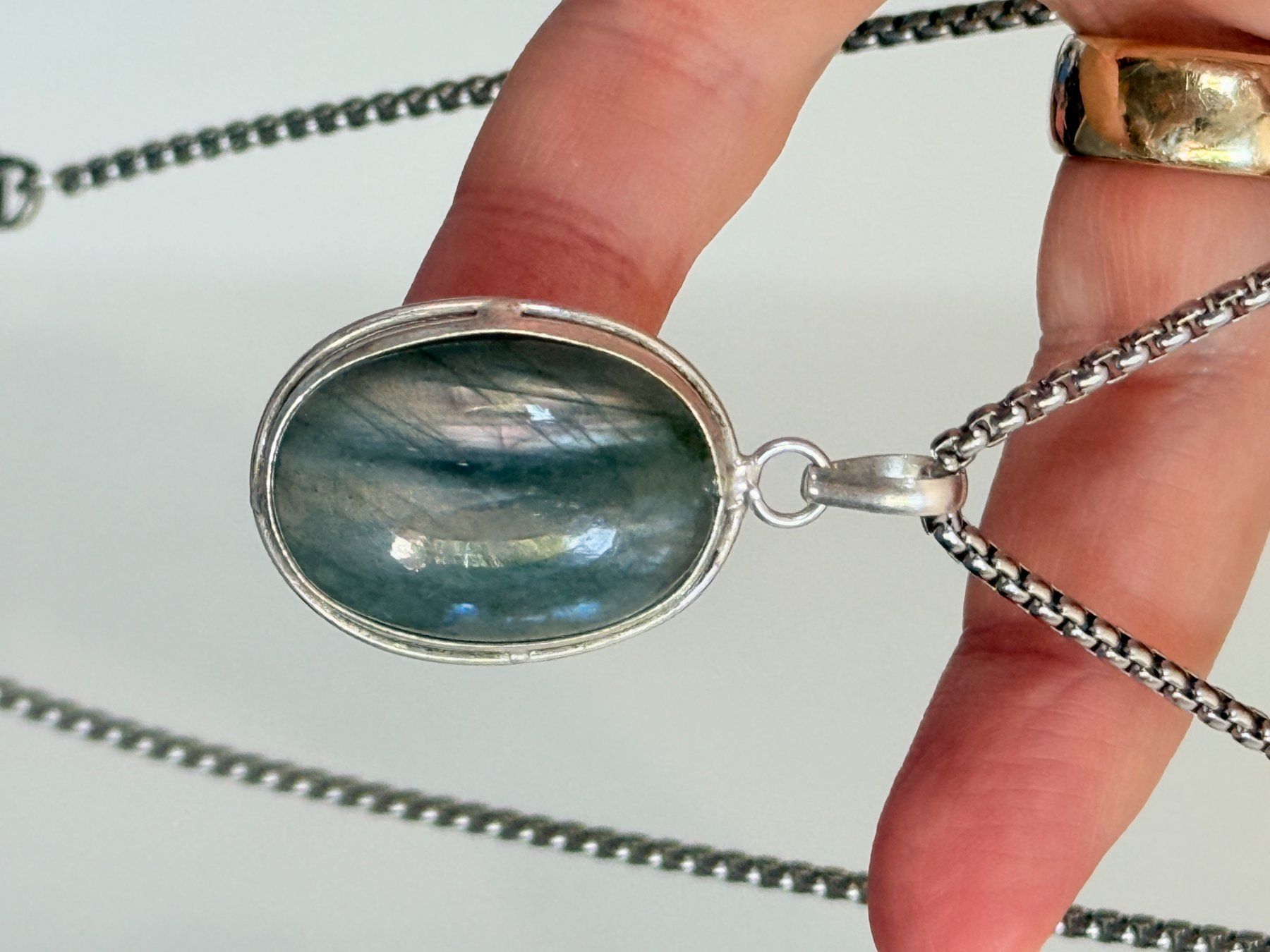 Catenine: Collier pendentif labradorite - Bijou élégant ✨ – Nuovo e nell'imballaggio originale da Genève venduto da AWWA 8