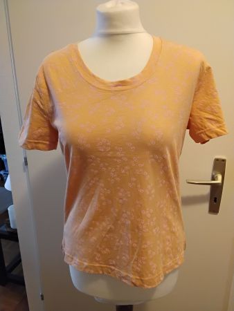 T-shirt Esprit XS orange à fleurs - Idéal pour l'été!
