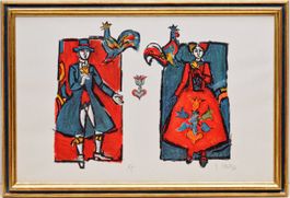 Mirer Rudolf "Trachtenpaar" KP Original handsign. Litho. TOP