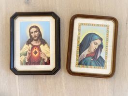2 Heiligenbilder im Holzrahmen