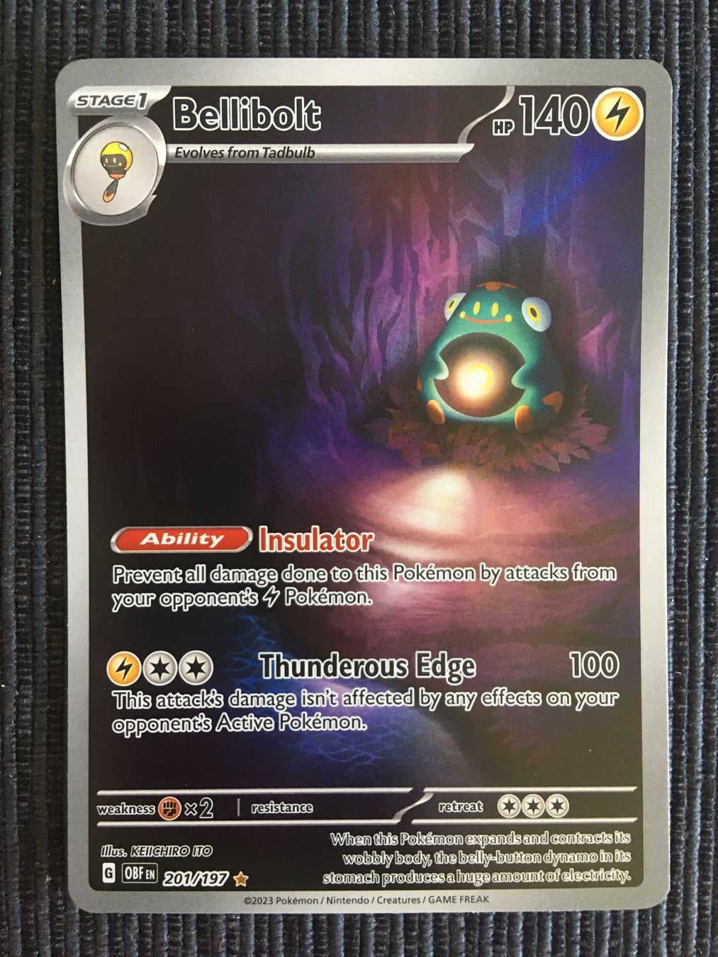 Pokémon Carte collezionabili: Pokemon Obsidian Flames Bellibolt Art Rare Englisch – Nuovo (secondo la descrizione) da Wabern venduto da Collectfun