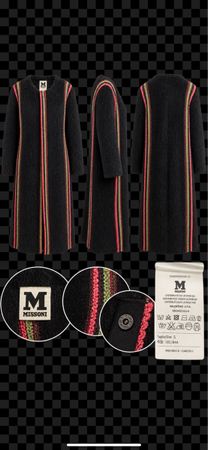 Mantel Missoni schwarz mit Streifen Grösse S neuwertig
