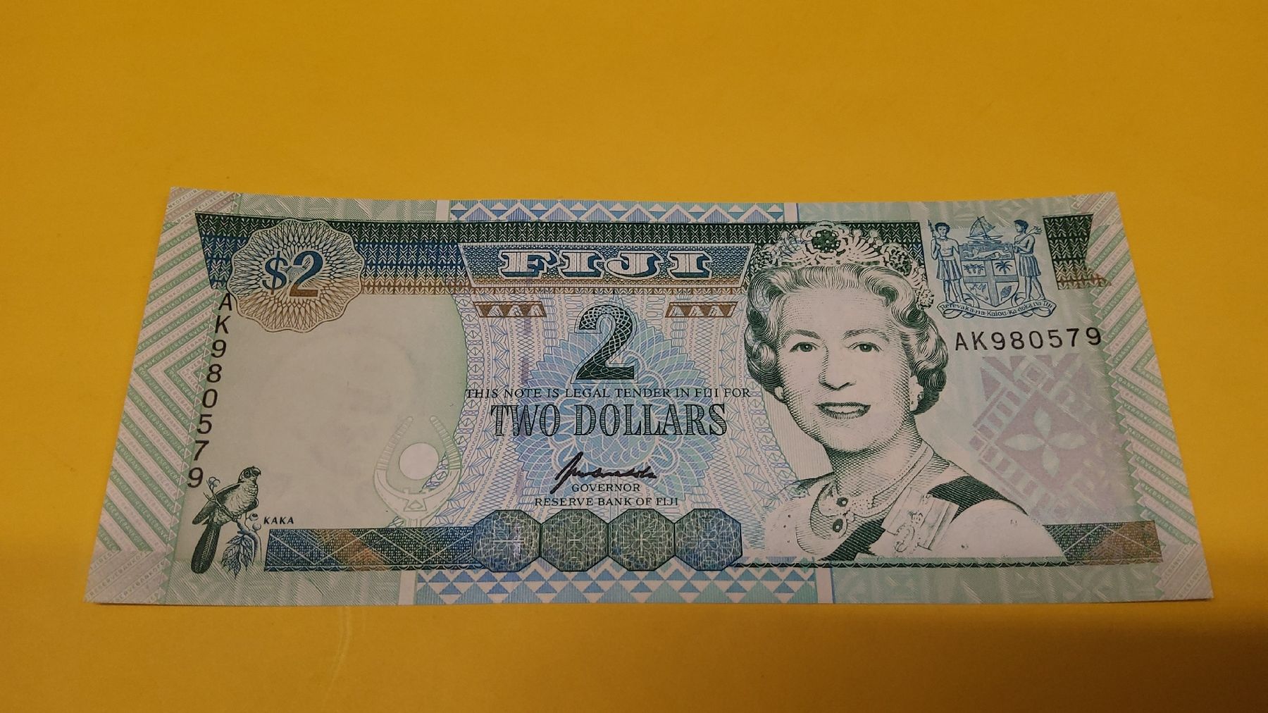Banconote: Fidschi 2 Dollar Note, AK980579, Banknote, Sammlerstück – Nuovo e nell'imballaggio originale da Herisau venduto da Nluanalucas