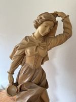 Heilige Elisabet Grödnertal Naturholz H 60 cm Holzschnitzere