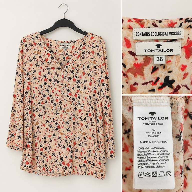 Camicette: Tom Tailor Bluse Gr. 36  Blumenmuster, Viskose – Usato da Schaffhausen venduto da Tutti_007