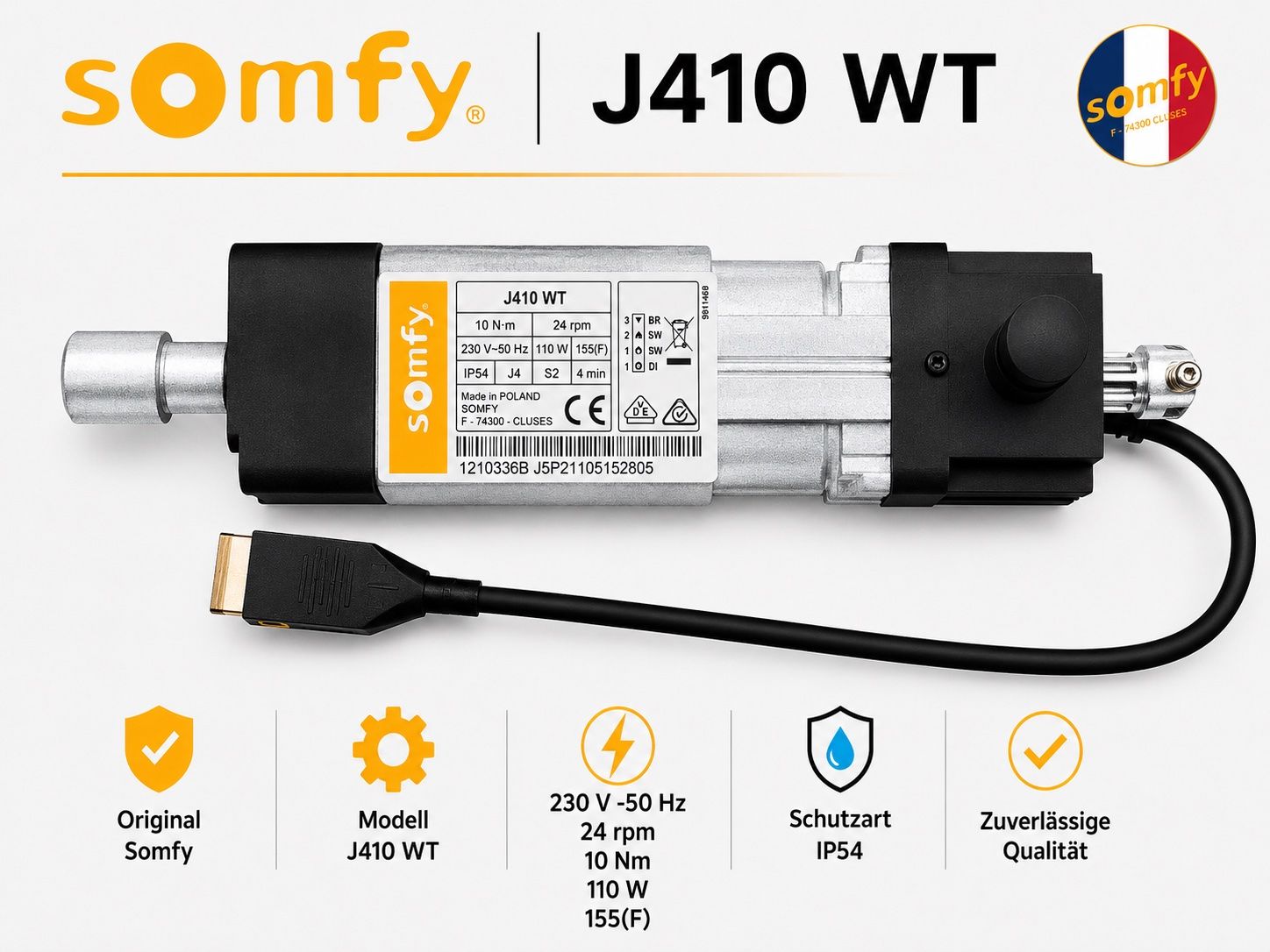 Somfy Markisen: Somfy J410 WT Storen Motor absolute Neuware – Neu und originalverpackt aus Zürich von Shalashaska