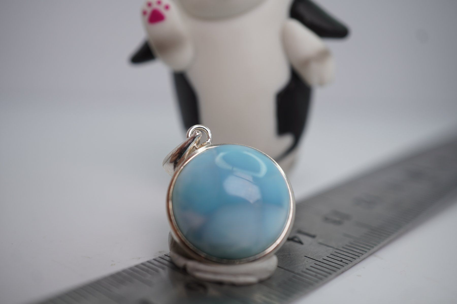 Ciondoli: Larimar Rund    Silber 925 Silber  Anhänger – Nuovo e nell'imballaggio originale da Eschenbach SG venduto da topstone 5