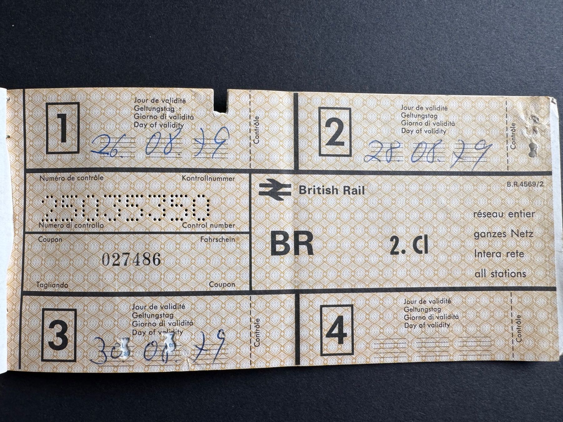 SBB/CFF/FFS Documenti: SNCF/ BR / NIR/ CIE - Bahnbillette 1979, Top Zustand – Usato da Feldmeilen venduto da Allerlei3112 2