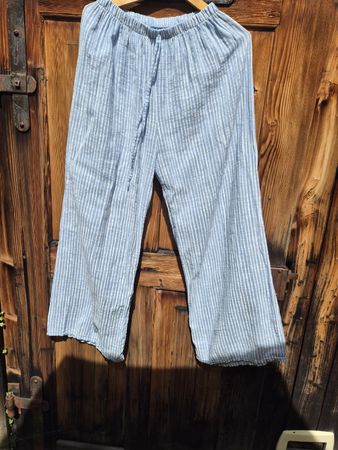 Hosen Damen gestreift Baumwolle Leinen Grösse M/L