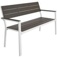 Gartenbank 2-Sitzer Aluminiumrahmen 128x59x88cm NORVELA