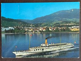 Vevey - Le Bateau-Salon "LA SUISSE" et la Ville