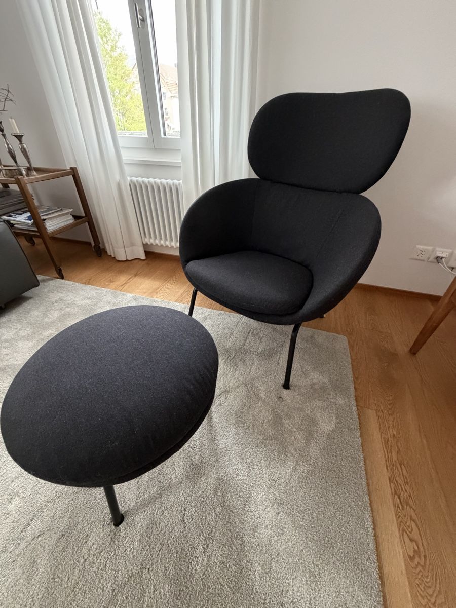 Interio Poltrone: Designer Sessel mit Hocker – Usato da Gossau SG venduto da LOLA-59