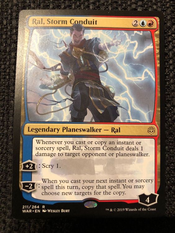 MTG Card Magic: The Gathering Card - Ral, Storm Conduit [War Of The Spark]  - Lightly Played Condition Mtg Planeswalker Deck