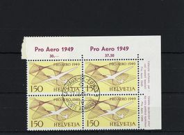 1949: Pro Aero Flugpost 150 Rp. gelb  im 4er Block