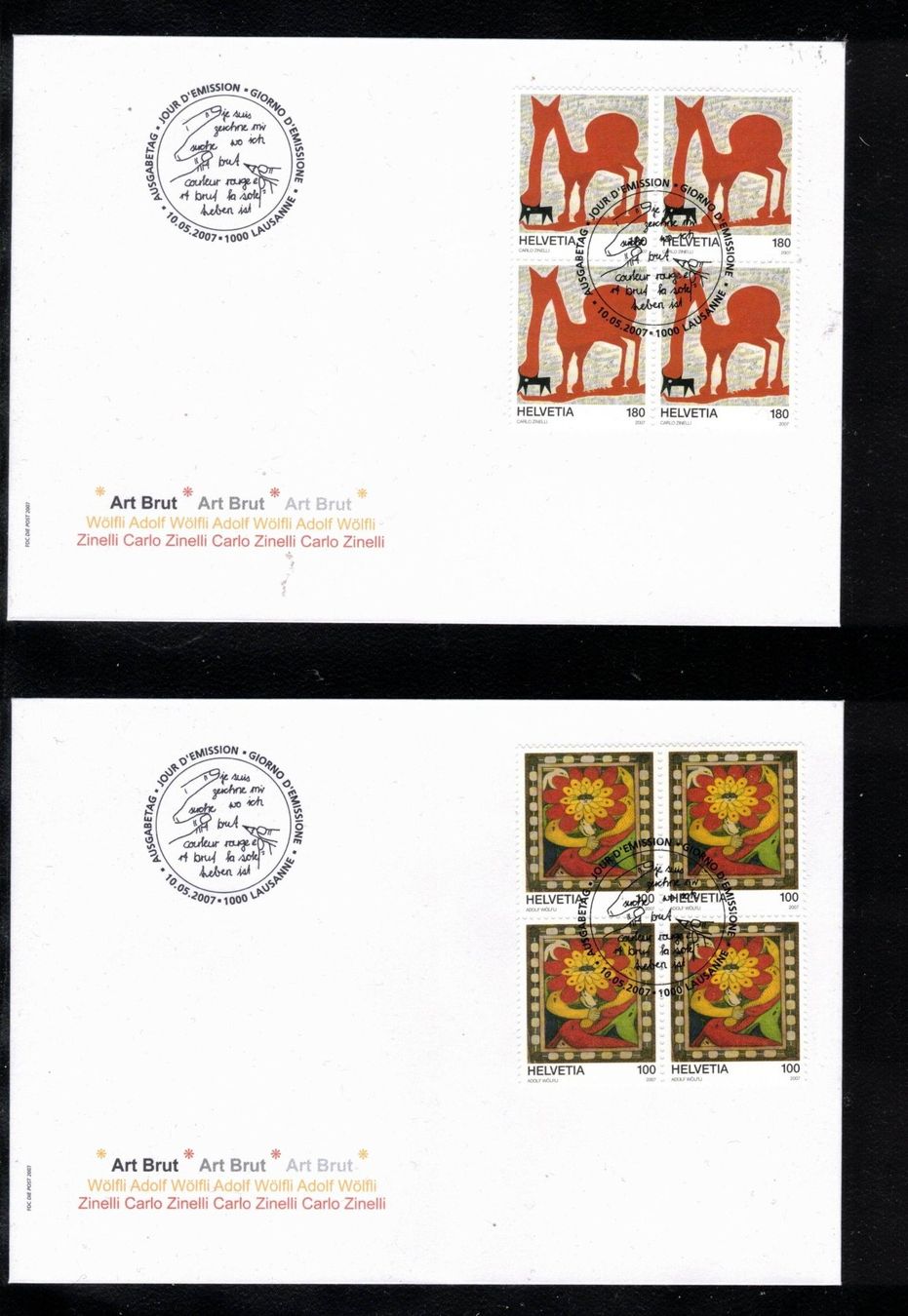 Alle Briefmarken: 2007 FDC 4erArt Brut  aus ABO – Gebraucht aus Rheinau von loxis