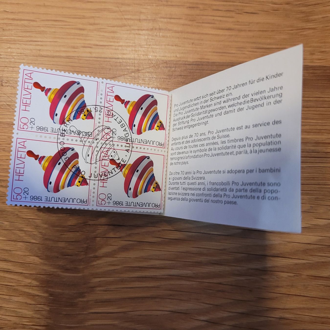 Alle Briefmarken: Markenheftchen Carnet De Timbre Pro Juventute 1986 – Gebraucht aus Biel/Bienne von Destockweb 3