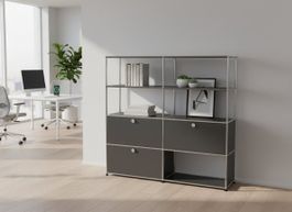 USM Haller Regal 2x4 Anthrazitgrau / Neu (mit A Gestänge)