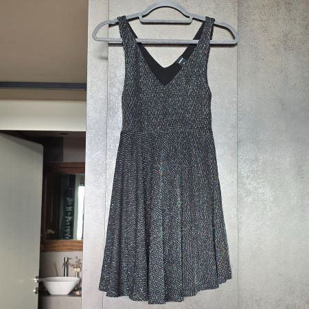 🐸 SILBER SCHWARZES KLEID XS ZEBRA
