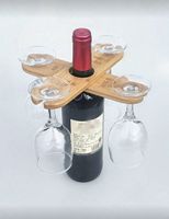 Weinregal aus Bambus für 4 Gläser!