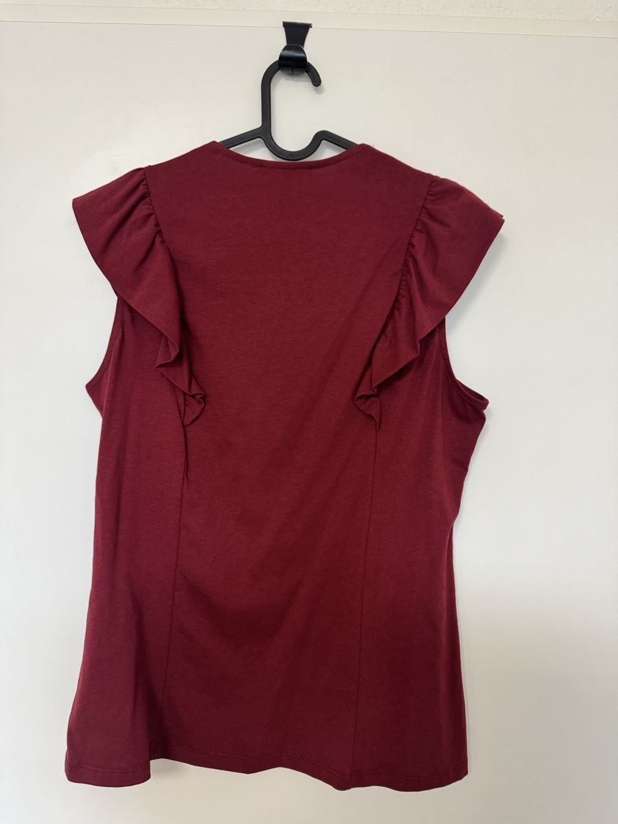Anna Field Tops: Anna Field Oberteil Ruffle Ärmel Weinrot Grösse S – Neu (gemäss Beschreibung) aus Root von nit_h9f7 1
