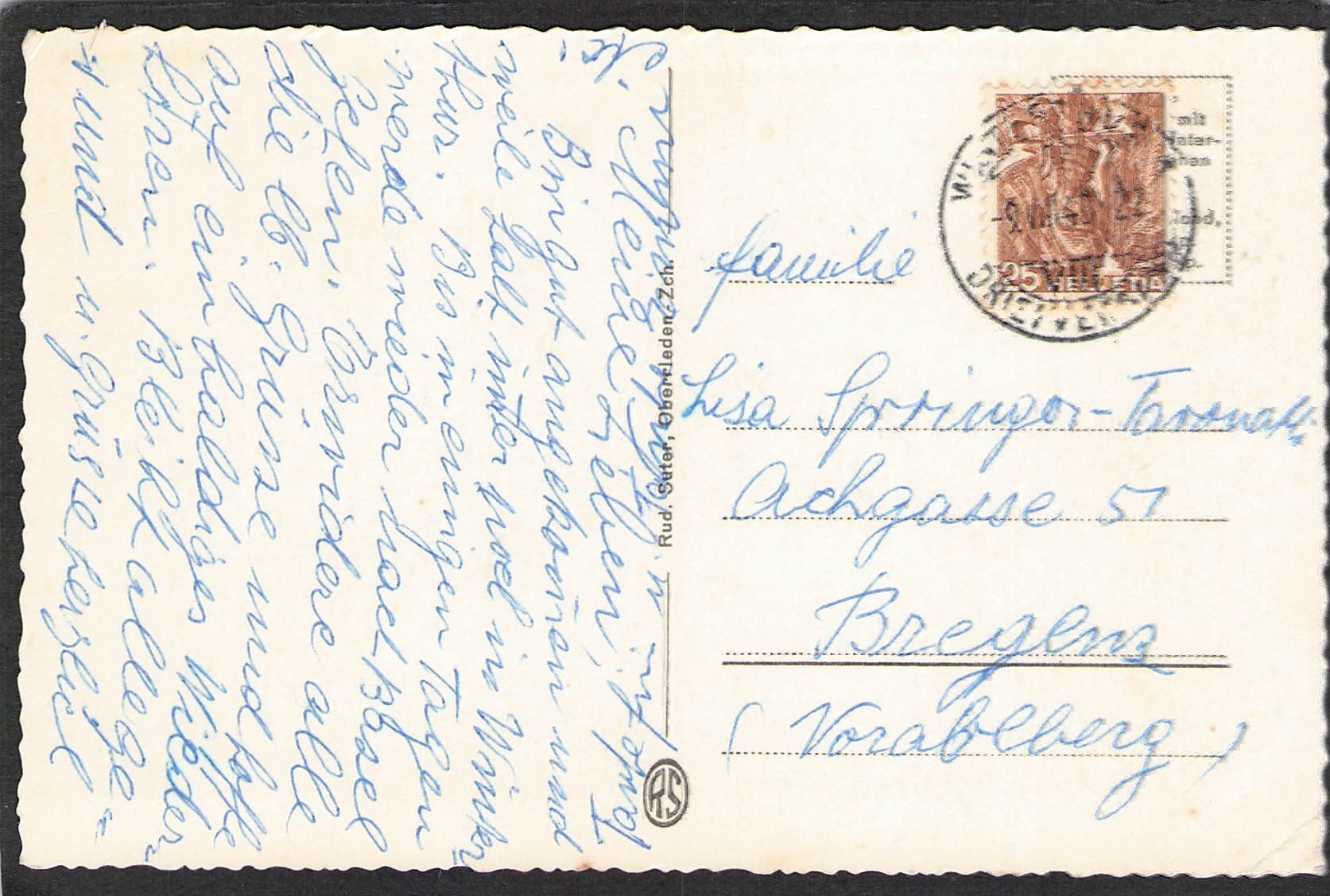 Cartoline postali: -Winterthur vom Bäumli aus , 1940 – Usato da Reichenburg venduto da Pipo-67 1