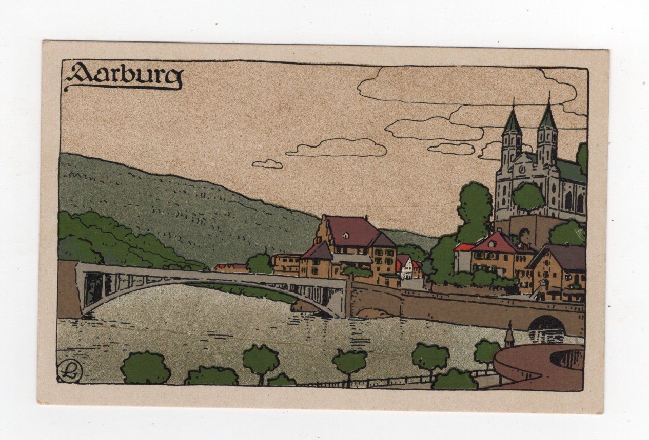 Ansichtskarten: Aarburg Steindruck 1916 – Gebraucht aus Rapperswil SG von INTELVI