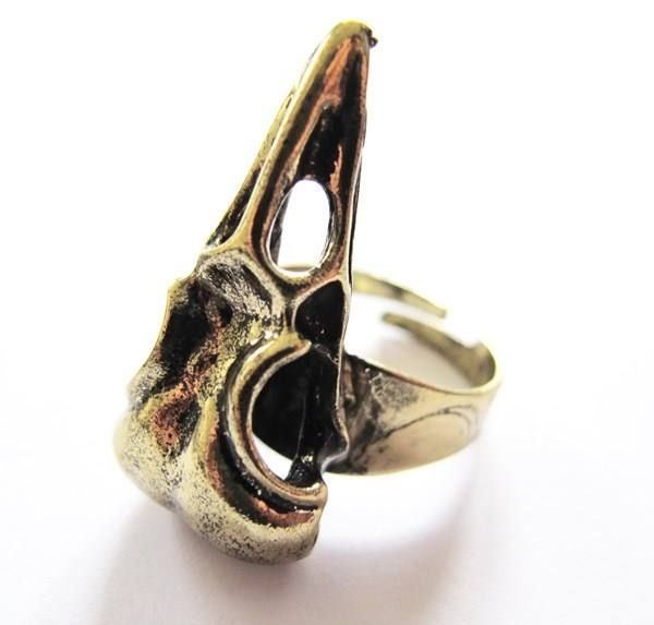 Anelli: Taxidermy Ring Vogelschädel Bird Skull – Nuovo (secondo la descrizione) da Schwanden GL venduto da UHRKNALL 1