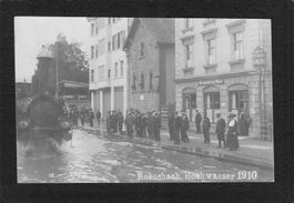 Rorschach SG , Hochwasser 1910, Bahn , gel. 1910 , Echtfoto 