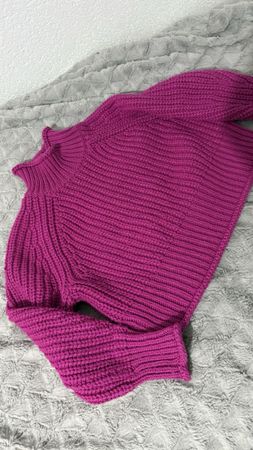 H&M Damen Pullover grobgestrickt pink gebraucht