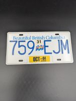 Original Kanada Nummernschild British Columbia – Top Zustand