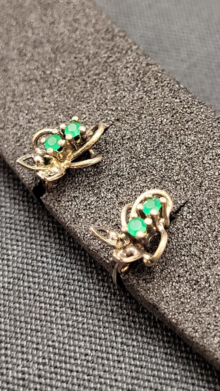 Orecchini pendenti & Orecchini a lobo: Alter Ohrschmuck mit Stern-Punze – Usato da Basel venduto da spinne02 2