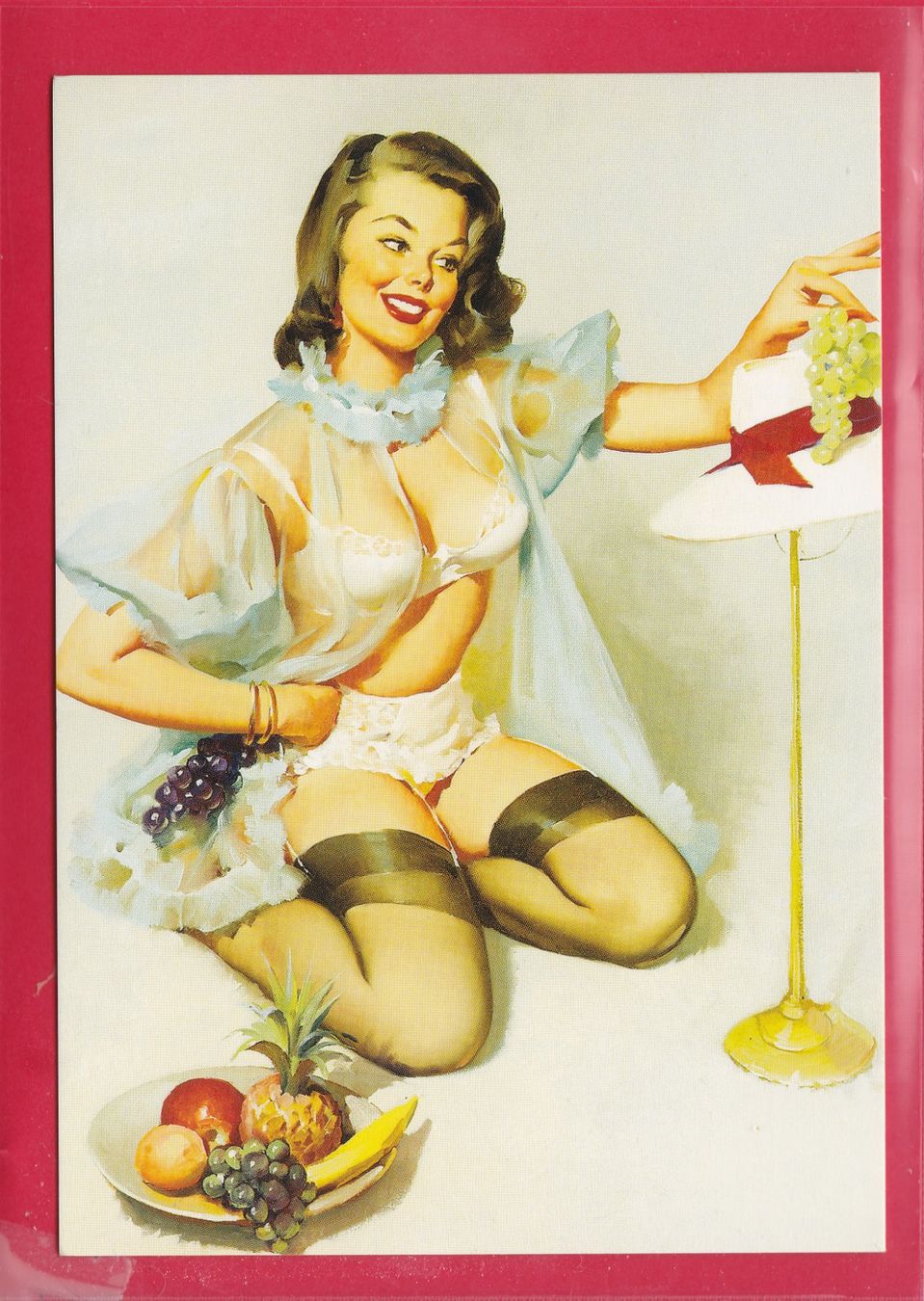 Ansichtskarten: PIN UP GIRL, FRÜCHTE – Gebraucht aus Oberrieden von Gebirgsstelze