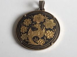 TOLEDO Anhänger, Gold und Schwarz, florales Muster, Top!