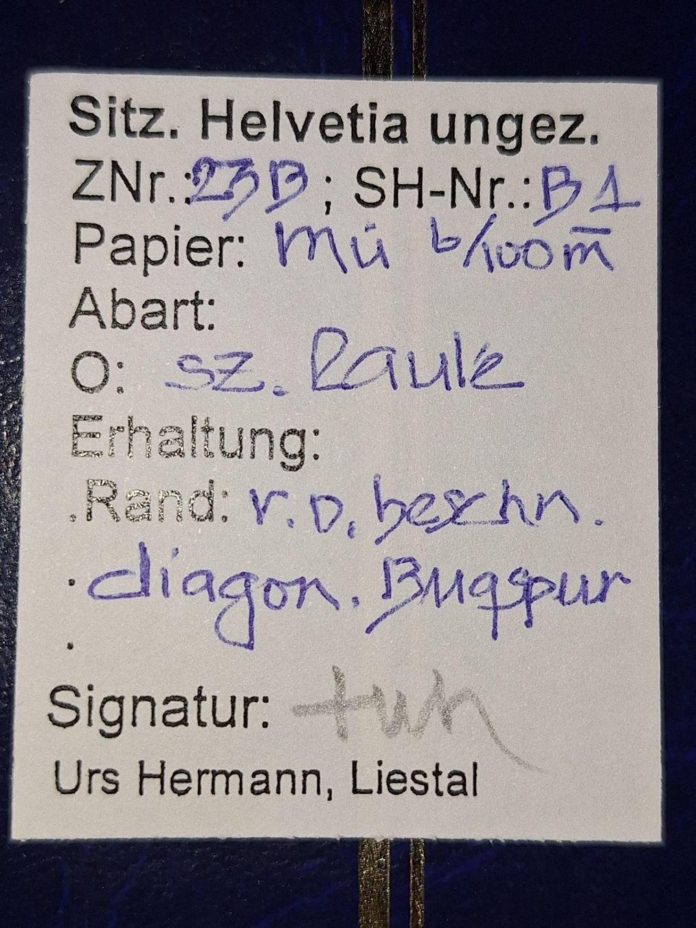 Tutti i francobolli: Strubel 23B mit Befund Kat. 160.- – Usato da Balgach venduto da SIMEON27 2