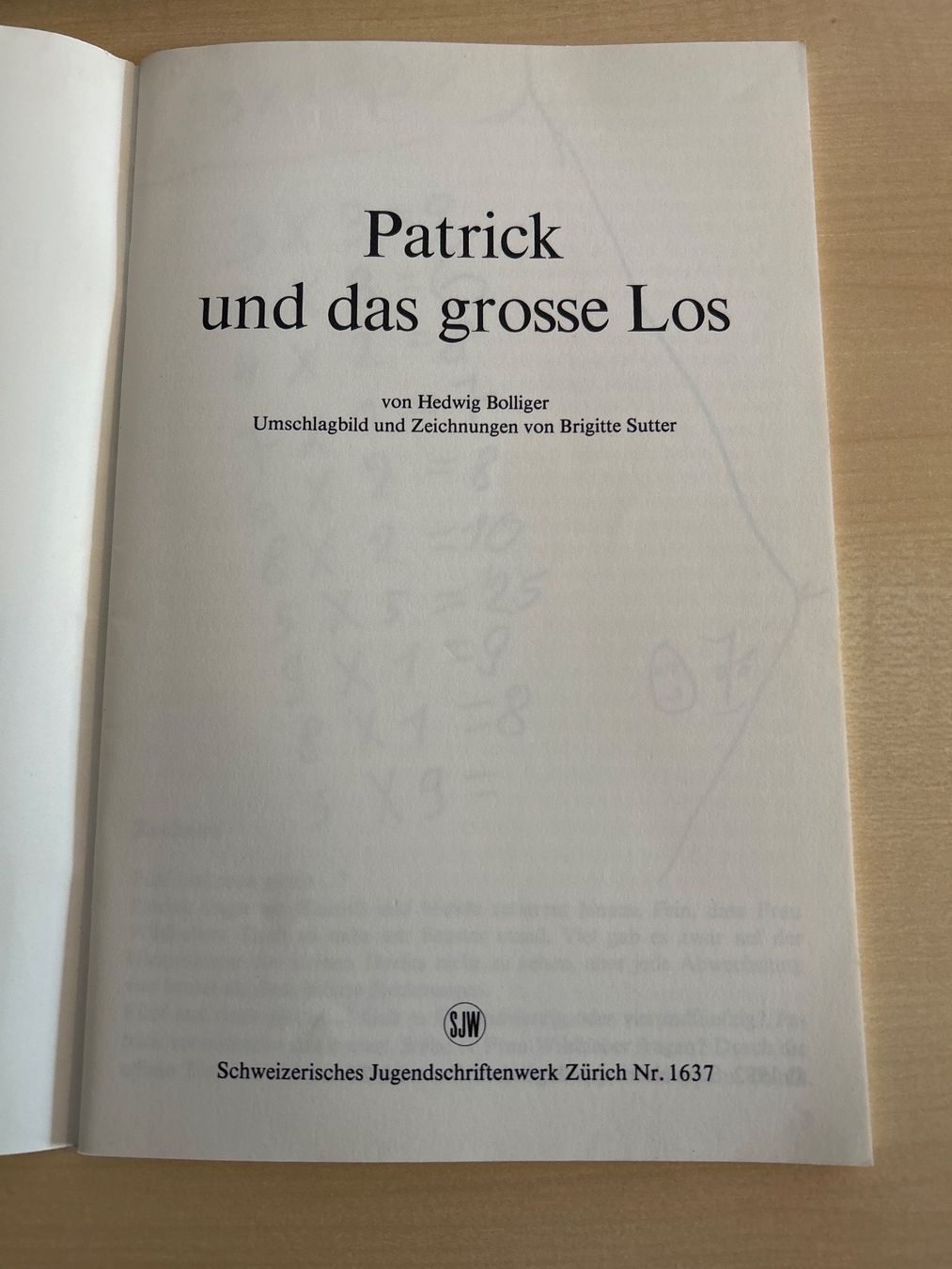 Libri: Patrick und das grosse Los, Hedwig Bolliger, SJW Heft 1982 – Usato da Aarau venduto da R-O-G-E-R 2