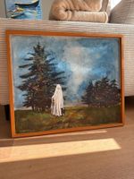 Thrifted Ghost Gemälde mit Geist! Halloween Dekoration