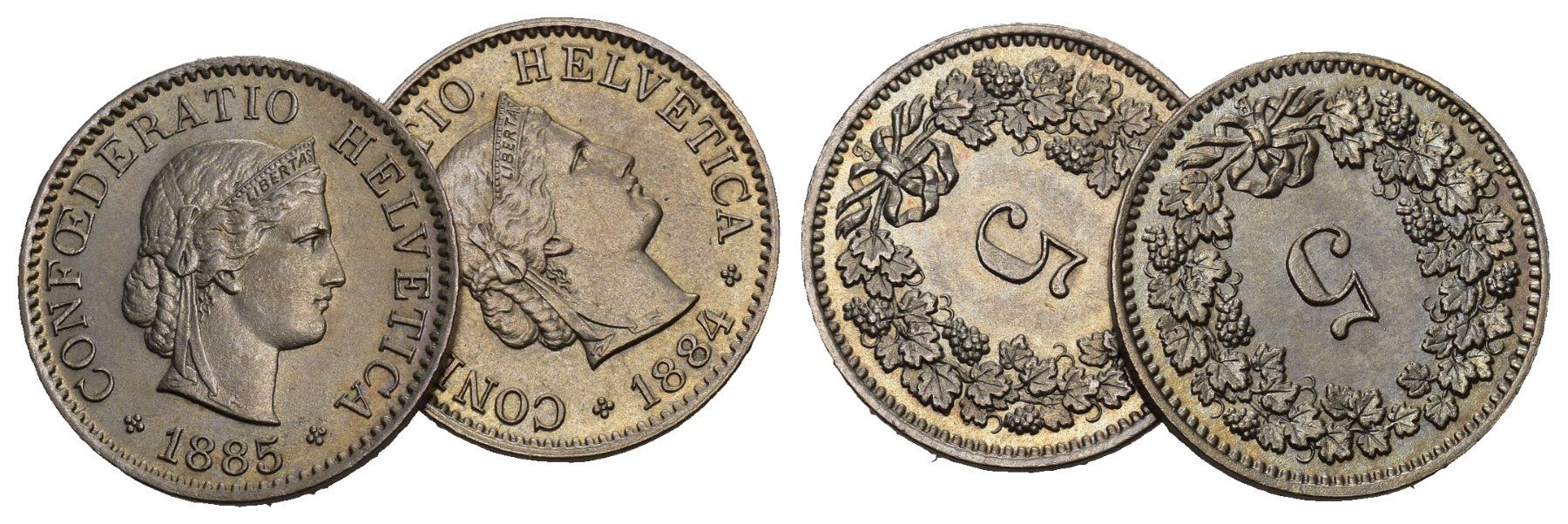 Toutes les monnaies: Schweiz 1884+1885 – D'occasion à Bern par numismatictops