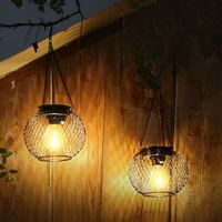 4x Hängende Solarlampen Metall IP65