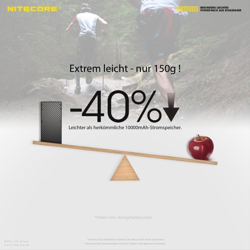NiteCore Caricabatterie: superleichte Powerbank NITECORE NB10000 – Nuovo e nell'imballaggio originale da Grüningen venduto da Prolumin 1