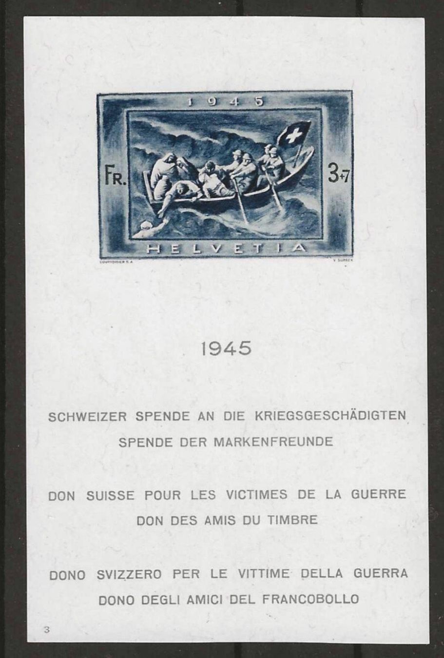Tutti i francobolli: 1945 : Spendeblock W21 - postfrisch ** KP 200.-- – Usato da Gümligen venduto da Geniusbuy