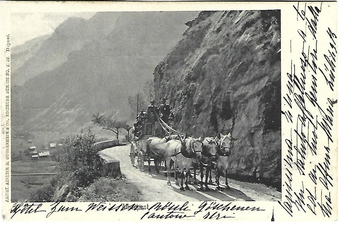 Cartoline postali: Postkutsche Stempel Göschenen – Usato da Wetzikon ZH venduto da Brulu100