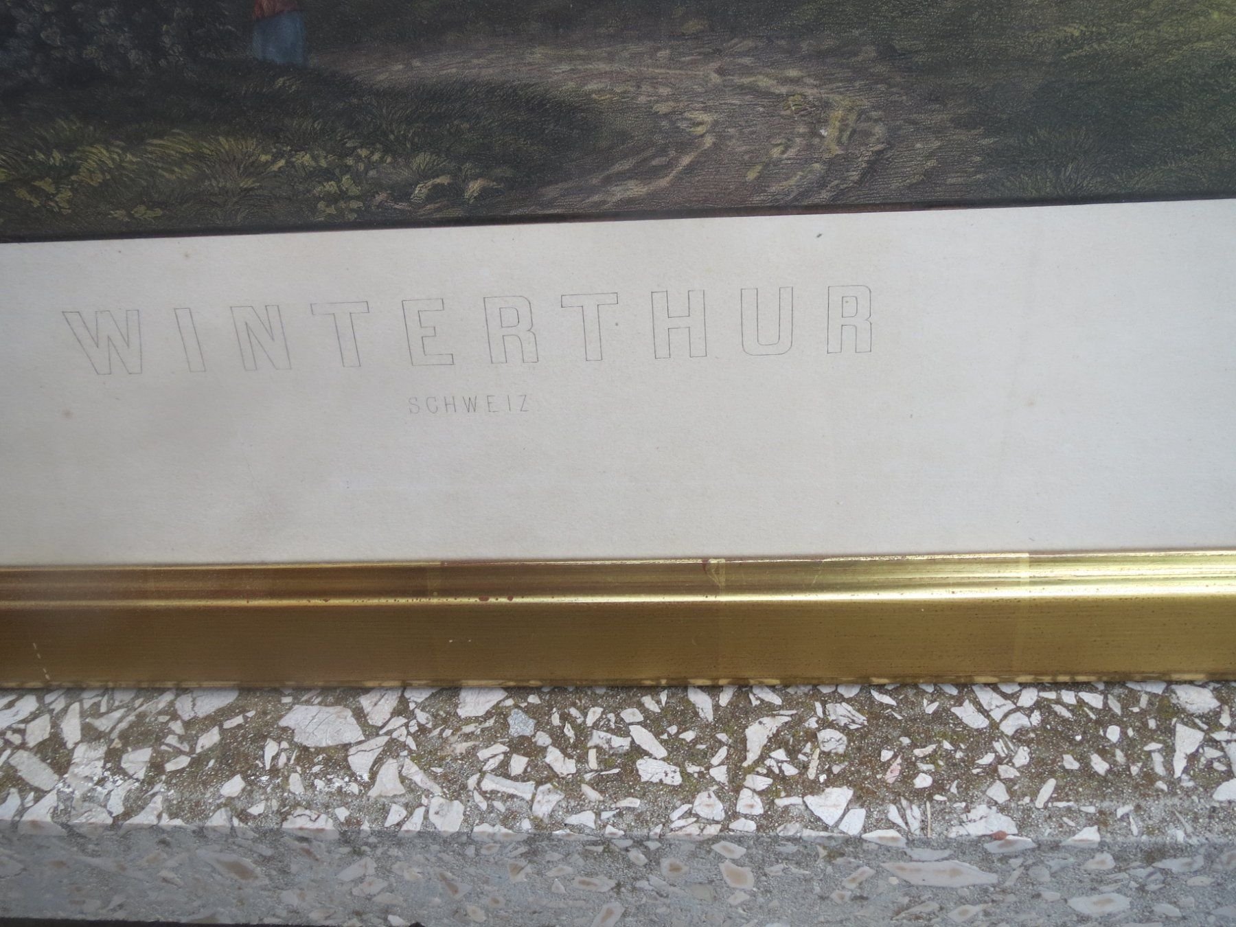 Stiche: Winterthur - Kupferstich um 1850 - Goldrahmen – Gebraucht aus Tagelswangen von Miski 2