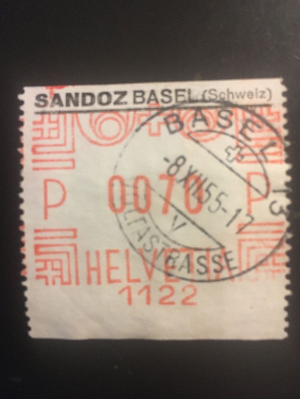 Alle Briefmarken: Freistempel Sandoz Basel  8.12.55 – Gebraucht aus Lausanne von aff_7c85