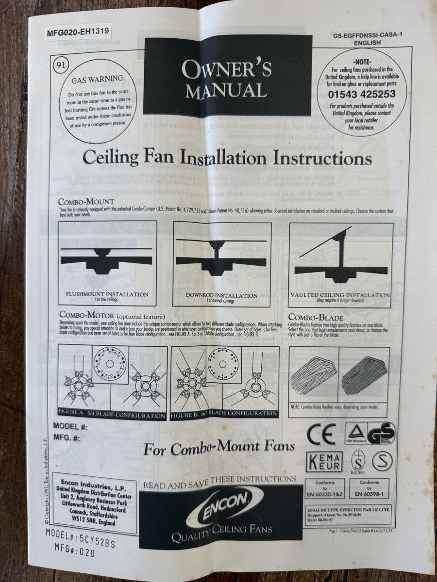 Ventilatori: 2x Encon / Westinghouse Deckenventilator "Cyclone" 132cm – N – Nuovo e nell'imballaggio originale da Zuzwil SG venduto da Pomy 3