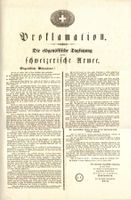Proklamation Sonderbund Militär Schweizer Wehrmänner 1847/48