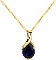 Halskette aus 14k Gelbgold saphir